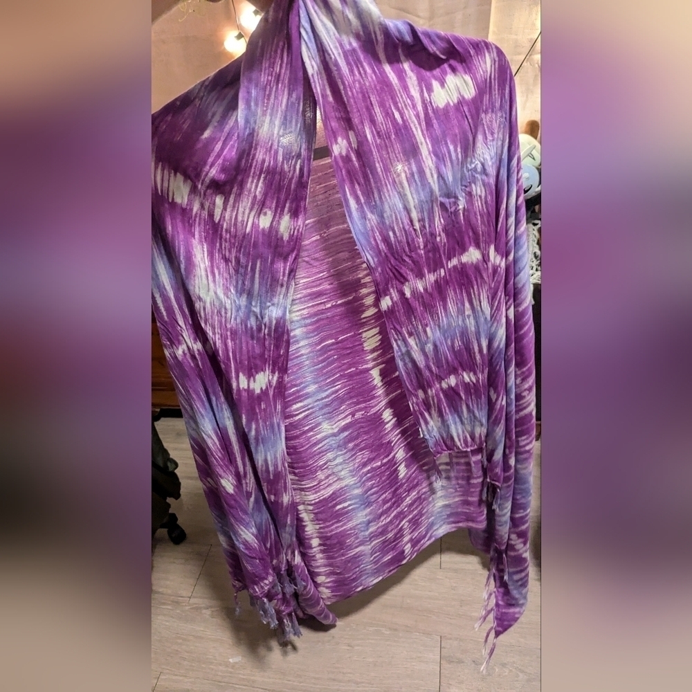 Vibrant Purple Tie-Dye Scarf